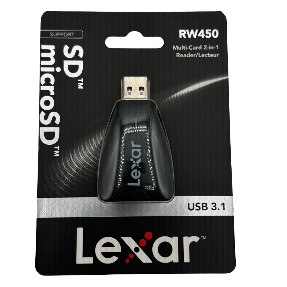 Lexar RW450 Multi-Card‎ 2-in-1 USB 3.1 SD microSD Flash Reader LRW450UBNA Rev B